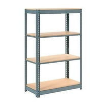 Global Industrial Heavy Duty Shelving 36"W x 12"D x 60"H With 4 Shelves, Wood Deck, Gray