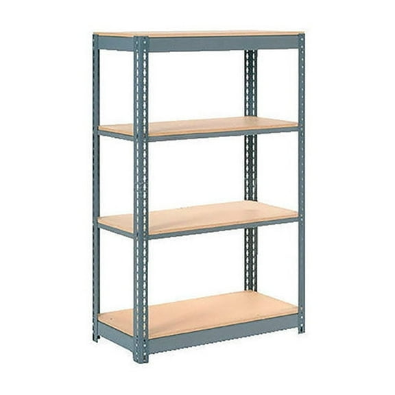 Global Industrial Heavy Duty Shelving 36"W x 18"D x 60"H With 4 Shelves, Wood Deck, Gray