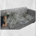 thumbnail image 5 of Floral Soft Flannel Fleece Throw Blanket, Botanical Gradient Flowers Circular Motifs Curlicue Ornate Illustration, Cozy Plush for Indoor and Outdoor Use, 60" x 80", Dust Ivory and Grey, by Ambesonne, 5 of 5