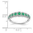 thumbnail image 3 of 14K White Gold Ring Band Gemstone Emerald Round Green Diamond, Size 8, 3 of 3