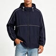 thumbnail image 6 of Men's Sunscreen Jacket Lightweight Breathable Solid Coat Plus Size | Fishing Sun Protection Hoodie Nylon Spandex Quick Dry UPF 50+ Outdoor Hiking Camping Travel | Zenithor,Dark Blue 2XL, 6 of 7