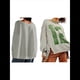 thumbnail image 2 of Camiseta con Gráfico de Números para Mujer, Sudadera de Larga con Cuello Redondo, Suéteres Extragrandes. Gris L, 2 of 6