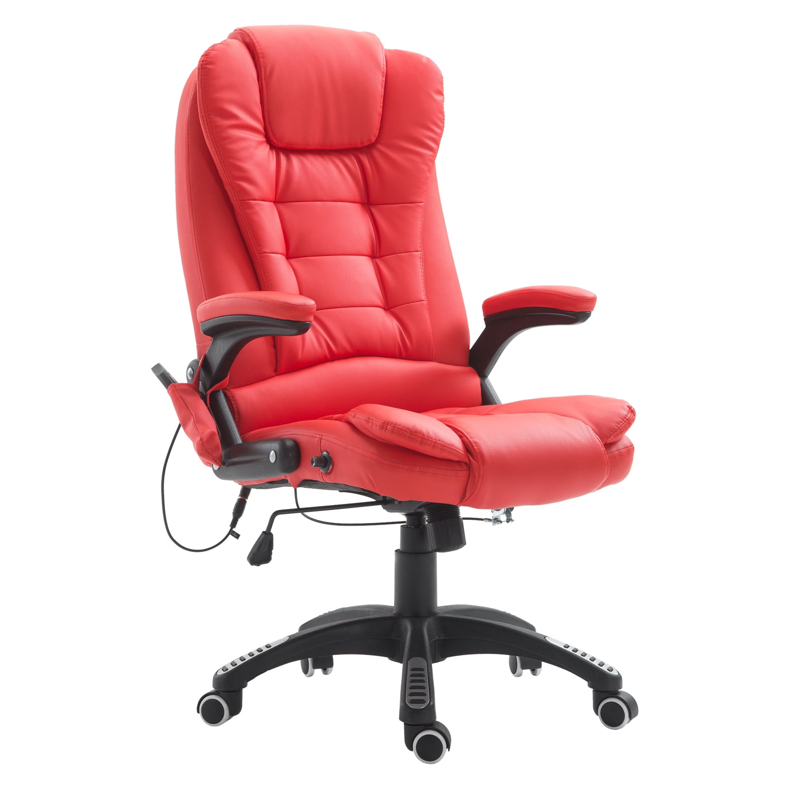 Office Chair Adjustable Heated Ergonomic Massage Swivel Vibrating High Back Leather