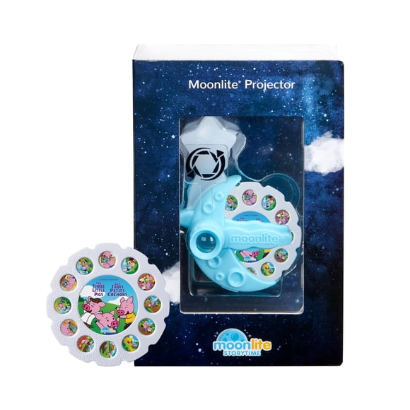 Moonlite Storytime Proyector, proyector mágico de libros para niños para experiencia de lectura inmersiva, proyector de libros de cuentos compatible con teléfonos inteligentes, diversión de