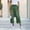 Green, variant on Women's Mid Rise Straight Leg Faux Denim Capri Pants Frayed Hem Comfortable Stretch Baggy Capris Pants with Pockets