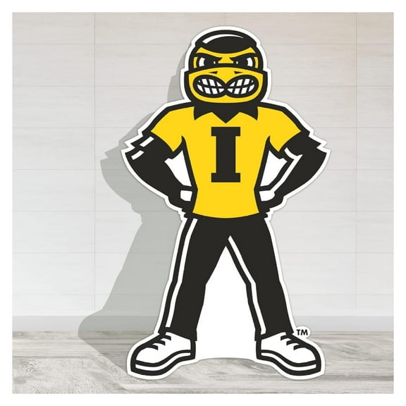 Plastic Standup, Life Size 56 Inches, Herky Iowa Hawkeyes Mascot, Tailgate with Herky, Waterproof Corrugated Plastic, Included