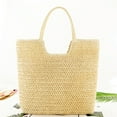 thumbnail image 5 of Yucurem Summer Hand-woven Beach Bag Shoulder Handbag Women Straw Hobo Bags Large Capacity Beach Shopping Tote Bag for Holiday Traveling,Beige, 5 of 10