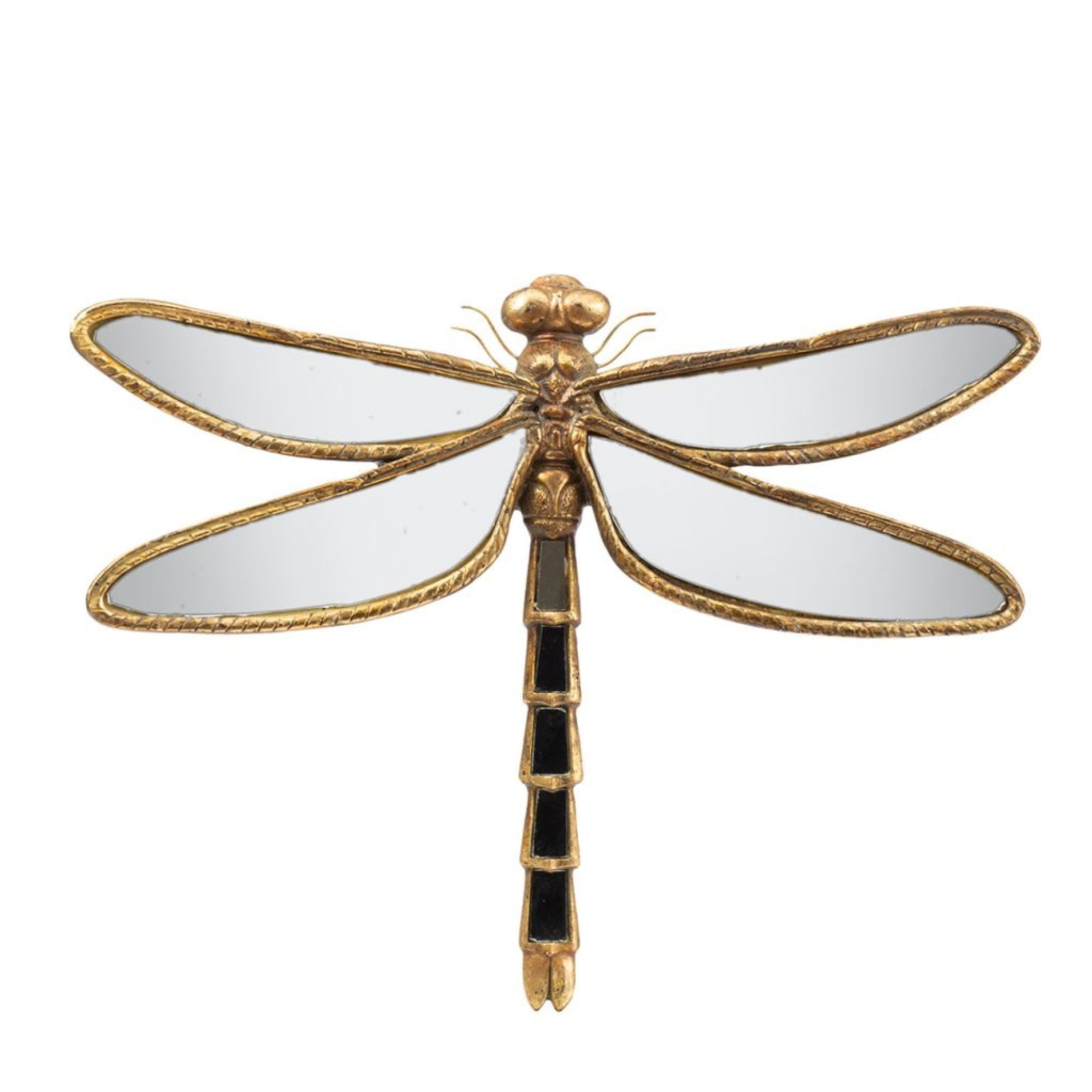 13.75" Antique Gold Dragonfly Accent Decor