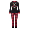 thumbnail image 2 of Conjunto de pijamas navideños familiares a juego: camisetas con estampado de astas y pantalones a cuadros. Pijamas de vacaciones para dormir., 2 of 10