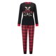 thumbnail image 2 of Conjunto de pijamas navideños familiares a juego: camisetas con estampado de astas y pantalones a cuadros. Pijamas de vacaciones para dormir., 2 of 10