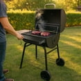 thumbnail image 6 of Grill Boss 23" Charcoal Barrel Grill, Adjustable Grate Large Cooking Area, Black, 6 of 13