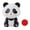Black and White - Heart Eyes, variant on Yajisi Solar Nodding Panda Figurine for Car Dashboard Desk Decor Heart Eyes 3.35 inches / 8.5 cm