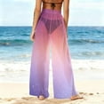 thumbnail image 4 of Neewe Women Sheer Flare Cover up Pants Swimsuit Beach Bikini Bottom Cover up Elastic Waist Wide Leg Palazzo Trousers, 4 of 7
