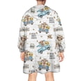 thumbnail image 2 of White Highland Cow Blue Truck Pattern Wearable Oversized Blanket,Wearable Blanket Hoodie for Adults,Cozy Hooded Blankets with Super Pockets,Super Warm Fuzzy Pullover for Women & Men, 2 of 6