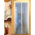 thumbnail image 3 of Cortina de puerta antimosquitos con velcro silencioso y borde cosido a rayas, autoadhesiva, suave, magnética, para verano, 3 of 4