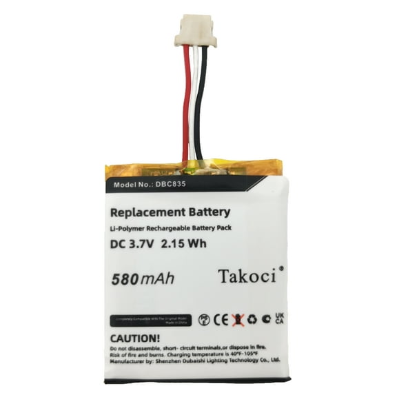 Replacement Battery for ADT  DBC835, DBC835-V2, Wireless HD Doorbell Camera 3.7V/580mA