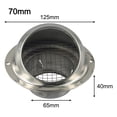 thumbnail image 1 of Grille d'Aération Ronde en Acier Inoxydable Brossée, Extraction Externe, Évent Mural, 1 of 9
