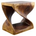 thumbnail image 1 of Strata Furniture 15x20" Rectangle Wood Twist-side Stool/Table in Walnut, 1 of 8