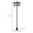 thumbnail image 3 of Outsunny Triple Solar Lamp Post Garden Solar-Powered LED Street Vintage Light Style Outdoor Light Waterproof with Base for Lawn Pathway Walkway 72"H, 3 of 10