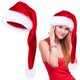 thumbnail image 3 of Gorro de peluche rojo y negro para Navidad, gorro de Papá Noel novedoso, adornos navideños para niños para Año Nuevo, regalo de Papá Noel para el hogar, suministros para fiestas, 3 of 4