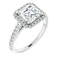 thumbnail image 2 of Pompeii 3 1/2Ct Asscher Cut Moissanite & Diamond Halo Engagement Ring in 10k Gold, 2 of 6