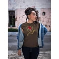 thumbnail image 2 of Red Roses Golden Chain T-Shirt Women -Image by Shutterstock, Female XX-Large, 2 of 4