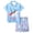 AA-#Sky Blue905, variant on WOYY Girls Silk Satin Pajamas Horse Print Button Down Shirt Shorts PJs,2-Piece, Sizes 2-13