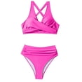 thumbnail image 6 of Bathing Suit for Women Two Piece Swimsuit High Waisted Bikini V Neck Front Two Piece Swimsuit Bathing, 6 of 7