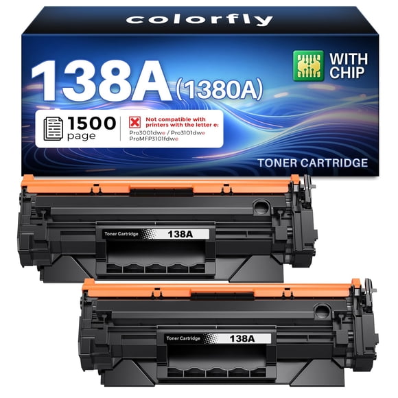 Cartucho de tóner HP 138A Black Laserjet [con chip] 1500 páginas