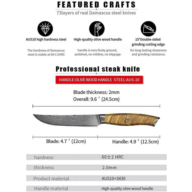 Knife Set Chef Knives Layers Japanese German Steel Kitchen Wood Handle 6PCs  Edge