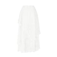 thumbnail image 6 of LWavelet Women Lace Tiered Maxi Skirt High Waist Ruffled Hem Boho Long Skirt White M, 6 of 7
