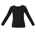 thumbnail image 5 of MKOSPLRT Long Sleeve Ballet Leotard Tops for Girl Crewneck Mesh Hollow Out Dance Shirts Unitard Gymnastics Outfits Black 11-12 Years, 5 of 7