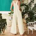 thumbnail image 6 of Baqcunre Rompers for Women 2023 Overalls Loose Sleeveless Adjustable Straps Wide Leg Jumpsuit with Pockets Pants for Women Jumpsuits for Women Overalls for Women Loose Fit Womens Clothes Beige L, 6 of 8
