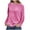 Pink, variant on Atogsazn Womens Velvet Round Neck Long Sleeve Blouse Casual Solid Color Tops Stretchy Loose Shirts Pink XXXL
