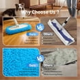 thumbnail image 4 of KKFEN-6 Pack Reusable Microfiber Mop Pads Compatible with Sweeper Mops, Replacement Mopping Pads Dry Sweeping Cloths, Washable Chenille Flat Mops Refills for Mopping Floor Cleaning (Mop is not Includ, 4 of 4
