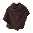 thumbnail image 5 of AWZXDE Women's Solid Color Functional Knit Shawl Warm Scarf - Versatile Wrap Poncho for Winter Layering Brown,One Size, 5 of 5