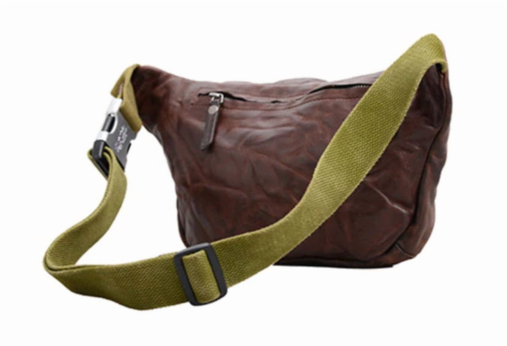 "Boardwalk" Jumbo Vintage Top Layer Leather Waist Fanny Pack & Sling