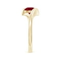 thumbnail image 3 of ANGARA Natural Bar-Set Solitaire Round 1 ct Ruby Bypass Ring in 14K Yellow Gold for Women (Size-6mm) | July Birthstone, Birthday, Anniversary, Jewelry Gift for Women | Natural Ruby Ring, 3 of 9