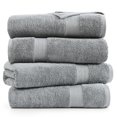 thumbnail image 2 of Juego de toallas de baño LANE LINEN, 100% algodón, 35 x 66 cm, color gris (4 piezas), 2 of 9