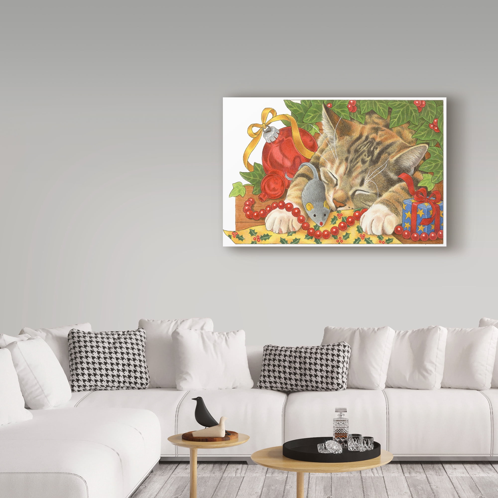 Trademark Fine Art 'Christmas Cat Sleeping' Canvas Art by Francien Van Westering