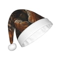 thumbnail image 2 of KLL Christmas Hats for Adults Plush Tiger In The Fallen Leaf Forest Print Santa Hat Xmas Fluffy Santa Claus Hat for Women Men, 2 of 6