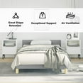 thumbnail image 5 of vidaXL Light Gray Fabric Upholstered Twin XL Bed Frame with Slats No Box Spring Needed, 5 of 10