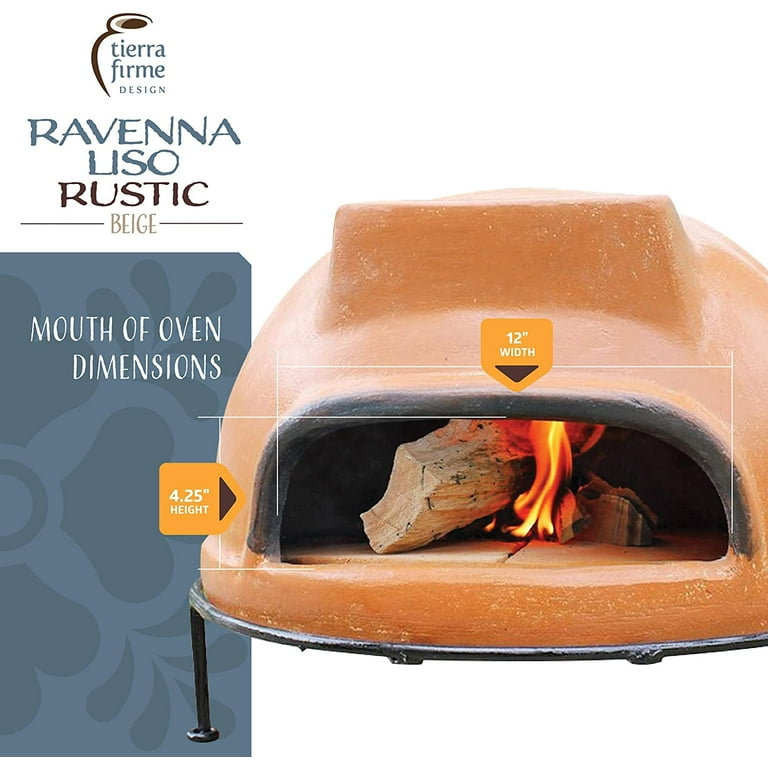 Ravenna Pottery 22 in. Clay Brick Style Round Smooth Wood Burning Outdoor  Pizza Oven in Yellow WRPO-003 - The Home Depot