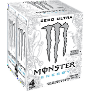 Monster Energy, Zero Ultra, Energy Drink, 4 Pack,16 fl oz Can