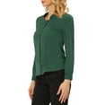 thumbnail image 4 of INSPIRE CHIC Women's Solid Long Sleeve Chiffon Work Business Blouse XS Dark Green, 4 of 6