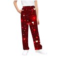 thumbnail image 2 of HaoXun Women's Custom Print Elastic Waist Drawstring Pants with Pockets - Casual Fashion Polyester Long Pants for Home, Yoga, and Daily Wear, 2 of 7