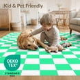 thumbnail image 4 of ODIKA 3'x5' Washable Accent Rug Pet Friendly, Non-Shedding Mat Funky Border Frame Checkered Two Tone Balanced Contrast Layout for Bedside, Nursery Room, 4 of 7