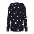 thumbnail image 5 of Black Womens Fall Tops Women Hoodie Star Print Loose Fit Sweatshirt Flexible Cozy Practical Trendy Sweaters for Women, 5 of 6