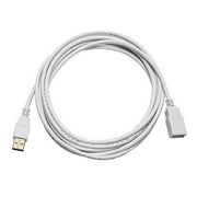 USB 2.0 A Male to A Female Extension 28/24AWG Cable (Gold Plated) - White - Monoprice®