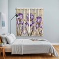 thumbnail image 5 of Curtains 84 Inches Long 2 Panels, Purple Iris Grommets Window Treatment Curtain, Spring Vintage Flowers Butterfly Leaves Khaki Thermal Curtains Drapes for Living Room/Bathroom, 5 of 9